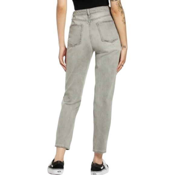 BP Nordstrom Distressed High Waist Mom Jeans Light Grey Wash Size 31 NWT - Picture 4 of 16